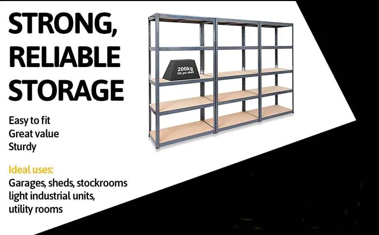 Factory Custom 2-5 Tier Adjustable Industrial Racking Garage Shelving For Warehouse Storage