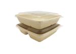3-compartment biodegradable frozen delivery food packaging container