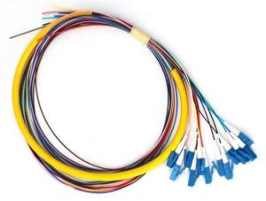 China Sc LC FC St MTRJ Connectors Fiber Optic Pigtail 12 Core Indoor FTTH Optical Pigtail factory