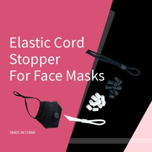 China Face Masks Round Flat Shape &amp; &amp; Black Silicone Spiral 6mm Elastic Cord Stopper factory