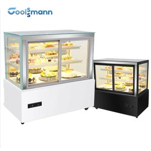 China Supermarket Display Cake Showcase , Four Sided Glass Dessert Display Cooler factory