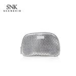 Good Quality Silver Gray PU Cosmetic Toiletry Makeup Bag Waterproof