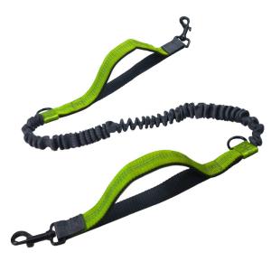 China Pet Sports Running Reflective Material Leash Dog Double Handle Leash factory