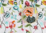 Beautiful Polyester Flower Embroidered Net Lace Fabric 3d Flower Apparel Fabric