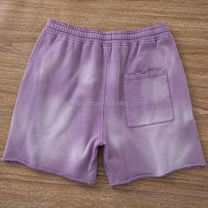 Acid Wash Cycling Shorts Distressed Ripped Hole Acid Washed Sweat Shorts Breathable Fabric