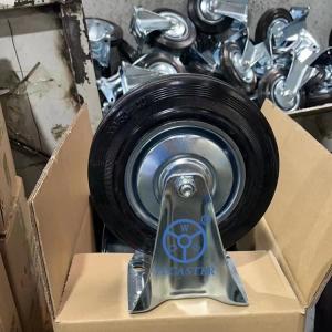China 10'' Rubber Casters Solid Wheel Swivel Locking Stem Caster Wheels Industrial factory
