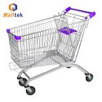 240L European Metal Shopping Trolley Cart For Supermarket 140KGS Load