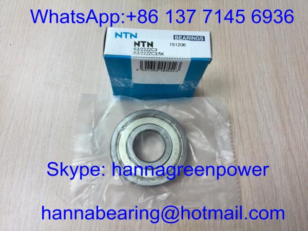 63/22ZZ / 63/22ZZC3 / 63/22DDU / 63-22 Single Row Deep Groove Car Wheel Bearing
