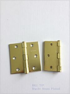 China Brass Plated Ball Tip Door Hinges Steel Metal Material For Wooden Door factory
