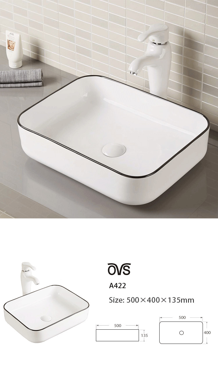15 Inch Vessel Ceramic Bathroom Sink Bowl Stain Resistant Hand Wash White