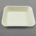Biodegradable 7.5x6 Inch Bagasse Meal Tray,Unbleached Natural Color Plant Fiber