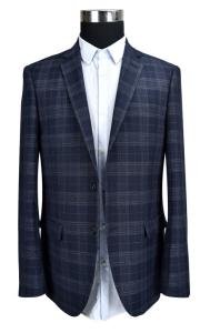 China Custom Mens Brown Blazer Jacket Navy Check ALL Season Customers' Option factory