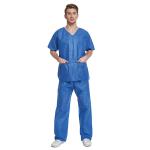 S&J Disposable sms hospital scrub V collar short sleeve unisex medical hospital