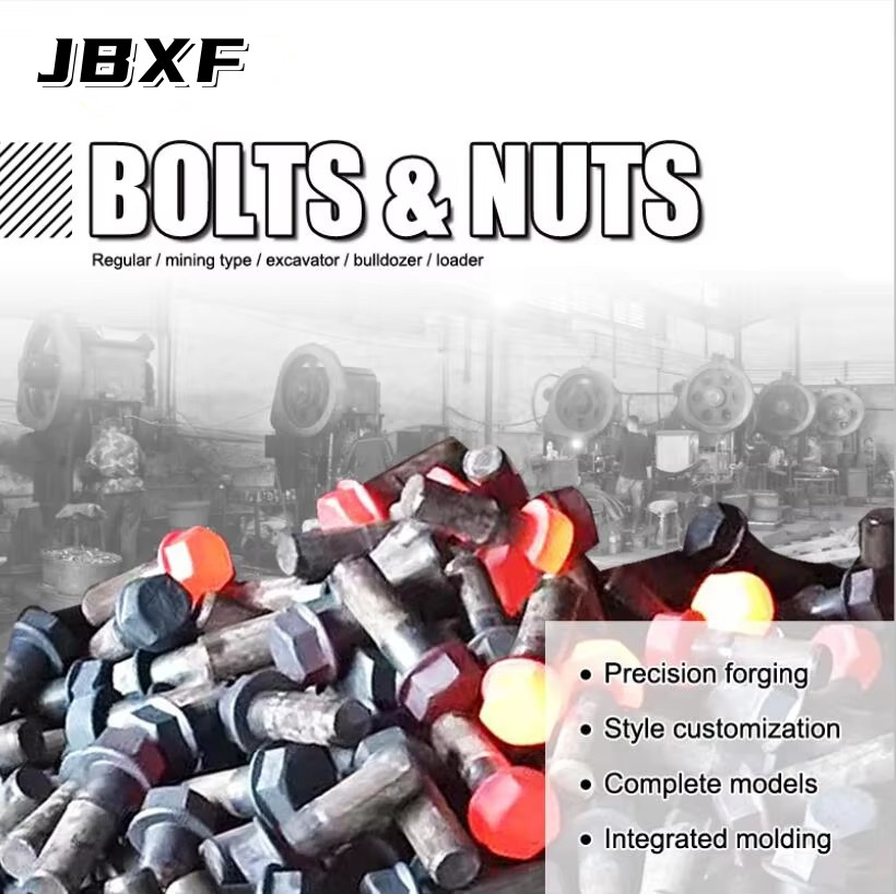 12.9 Grade 40Cr Track Bolt And Nut 9W3361 9W3619 CAT Excavator Track Shoe Bolts And Nuts M20 For Caterpillar