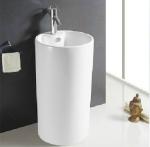 Freestanding bathroom suite basin with pedestal