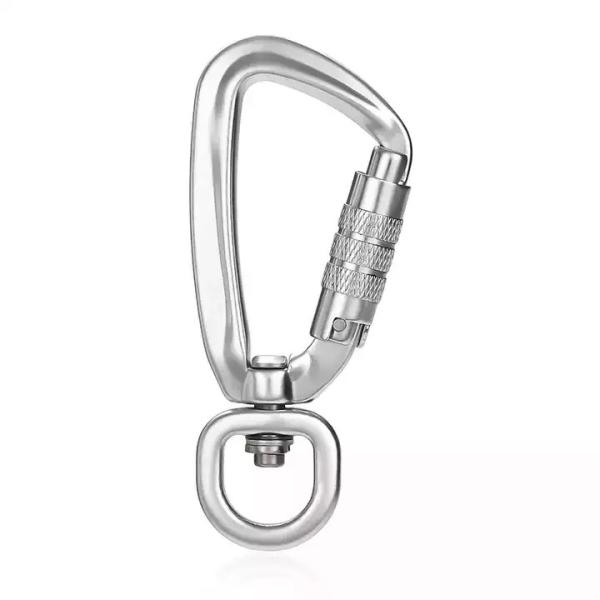 Aviation Aluminum Self Swivel Rock Climbing Carabiner with Auto Locking 4KN Snap