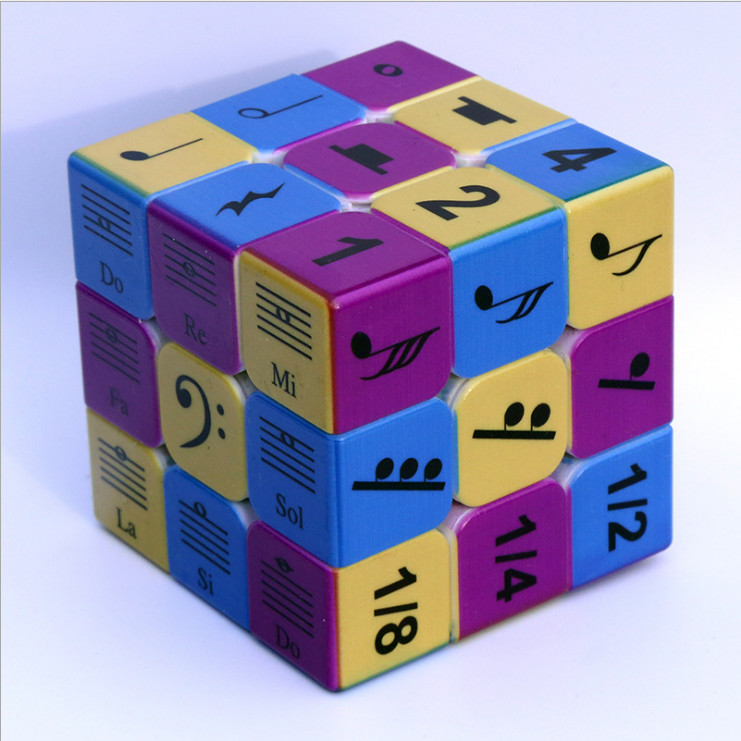 Speed 3x3x3 IQ Magic Cube Music Notes Puzzle Relief Toys Gift Lovers Kids Adult 85g