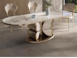Fashionable Hotel Restaurant Furniture Marble Butterfly Shape Metal Base Dining