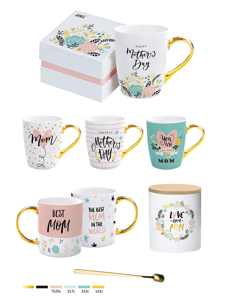 Customized Printing Ceramic Color Mugs Creative Fresh Decal Style