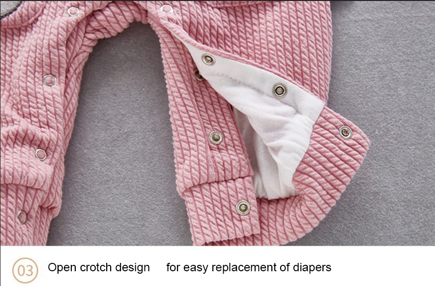 Funky Cute Newborn Baby Clothes Animals Pattern Winter Rompers For Baby Girl