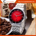 060A Leopard Blue Red White Mens Watch Stainless Steel Band Big Dial Watch