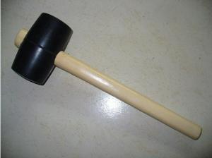 China 8oz rubber mallet black wooden shaft factory