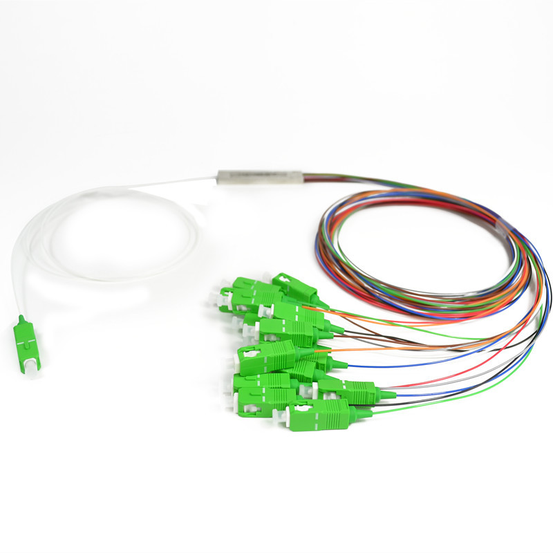Singlemode 1x16 Gpon Optical Splitter , Rack Mount Plc Splitter 900um Mini Steel Tube