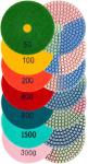 Round Shape Diamond Resin Polishing Pads Wear Resistance Three Color In One