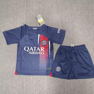 China Royal Blue Premium Fabric Kids Soccer Jerseys Customizable Soccer Uniforms on sale