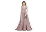 Lace Embroidered Bridesmaid Long Evening Gowns Fishtail Mermaid Type