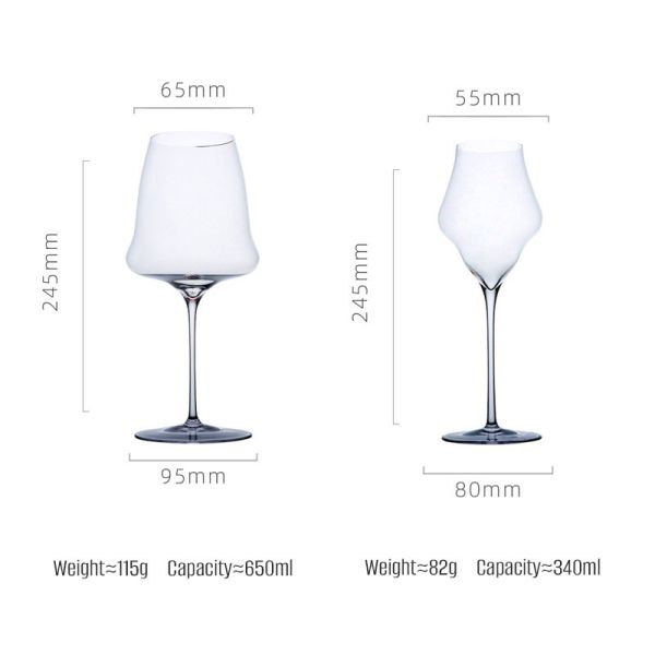 Unique 220ml Crystal Clear Stemless Wine Glasses For Wedding Party Custom Logo Burgundy Glasses