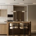 Customized Kitchen Furniture Modern Natural Solid Wood Modular Kitchen Cabinets