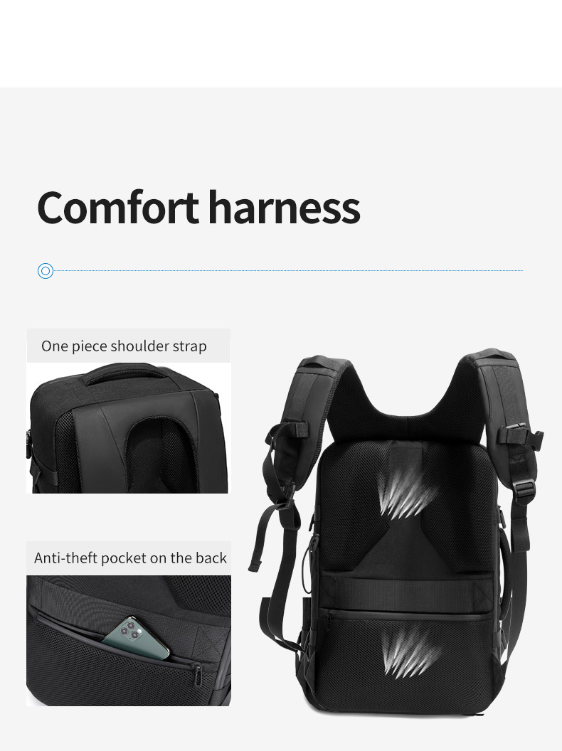 Waterproof Multifunction 32L 15.6 In Expandable Laptop Backpack With USB