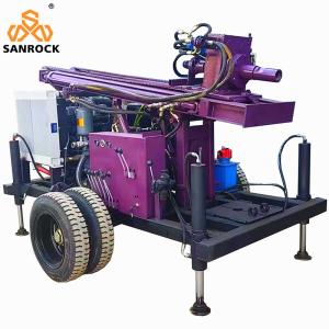 China Mini Water Drilling Rig Machine Wheeled Water Well Drill Rig Deep Well Drilling Equipment factory