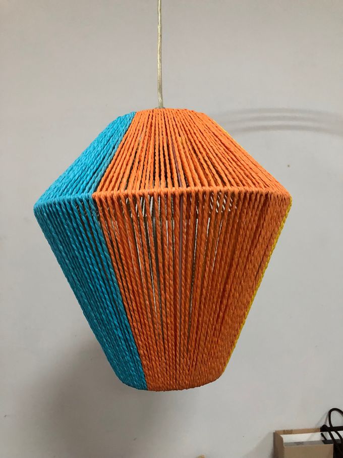 Irregular Shape String Lampshade Paper String Multi Colors Diy Twine Lampshade