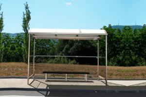 China Customized Color Modern Bus Shelter Design Water Proof Low Power Consumption factory