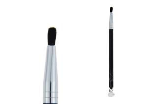 China Deep Black Plastic Handle Lipstick And Lip Liner With Goat Hair / Aluminum Ferrule factory
