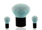 Blue Nylon Hair Fan Cleaning Makeup Brushes With Black Plastic Handle