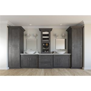 4 Drawers Waterproof Bathroom Vanity Units Double Stainless Steel Faucet