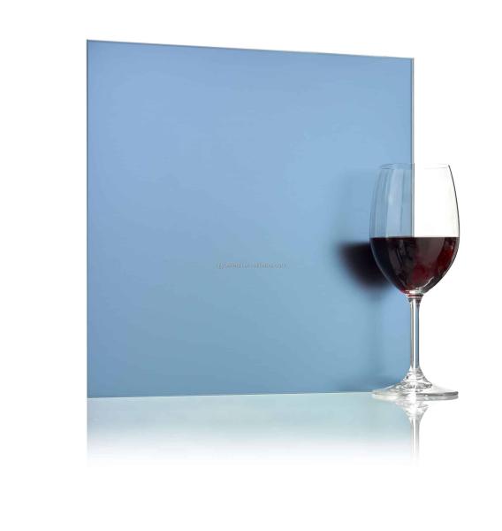 Blue Acid Etched Double-Coated Silver Glass Mirror Sheet for Elegant Wall