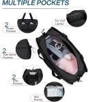 Large Black 40L Carry On Weekend Overnight Bag Sports Gym Yoga Custom With Shoe