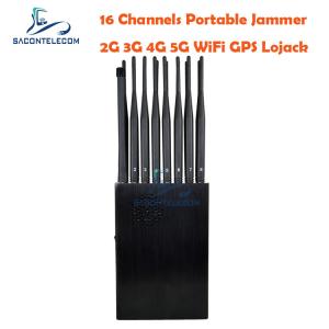 China GPS L1 L2 12000mAh Mobile Phone Signal Jammer 2G 3G 4G 5G VHF UHF factory