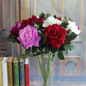 China UVG FLRS72 Wholesale Wedding Centerpiece Free Sample Cheap Artificial Red Rose Flower factory