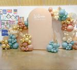 Aluminum Frame Tension Fabric Display Backdrops Gold And White Wedding