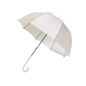J Shape Plastic Handle Transparent POE Umbrella