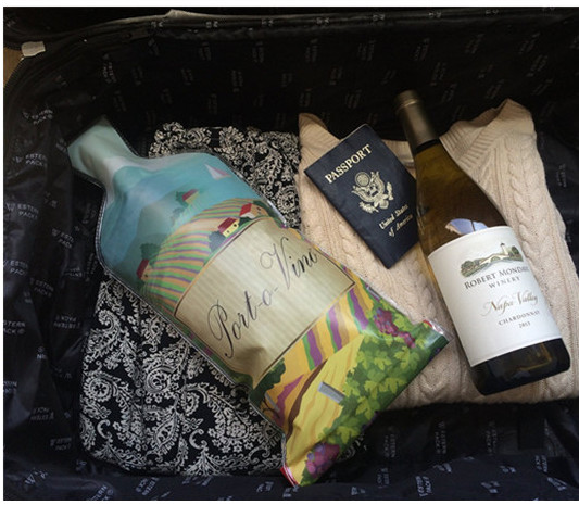 Customized Reusable Clear PVC Wine Bag With Bottle Leakproof Protector