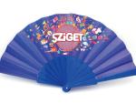 Folding plastic fan advertising fan 21cm PP&frabic Gift, logo can be customized