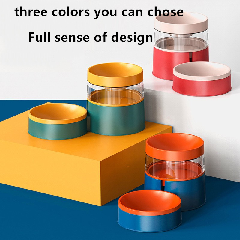 Dog Bowl Automatic Feeder Pet Bowl Heightening Neck Protection Water Dispenser Cat Bowl