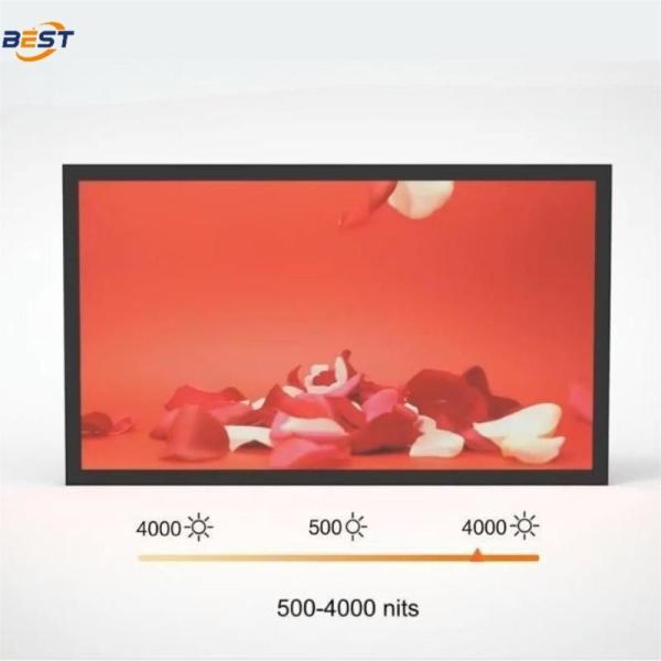 High Brightness Commercial LCD Display 4000nit Smart Light Sensor 178 Degree
