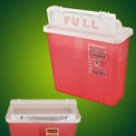 PP Plastic Red Medical Sharps Container For Syringe Needle Puncture Resistant
